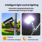 Black solar motion sensor light with automatic day/night charging and lighting