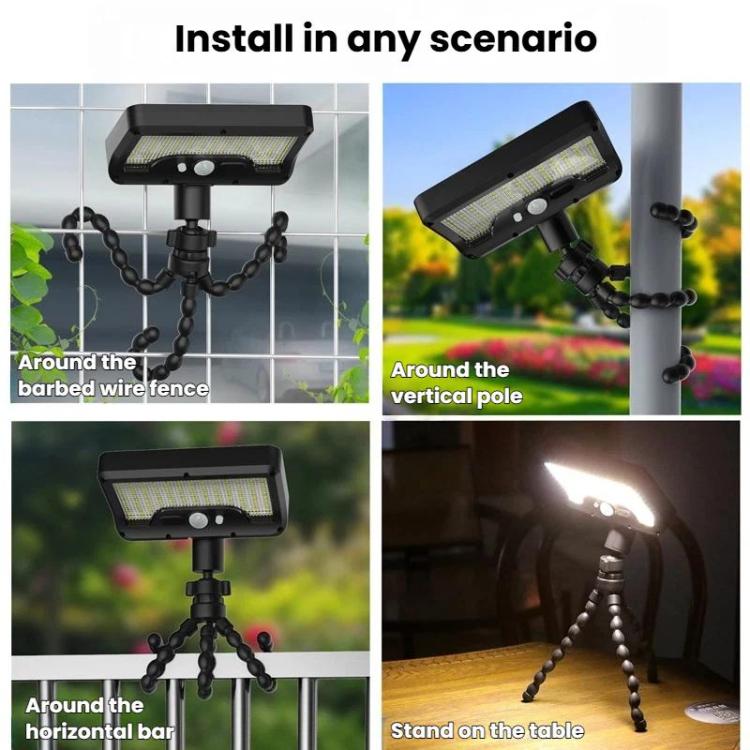 Black solar motion sensor outdoor light with chain mount for different setups