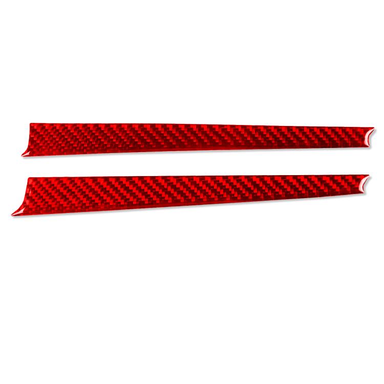 Dashboard trim sticker set, red carbon-fiber look, 2 pieces