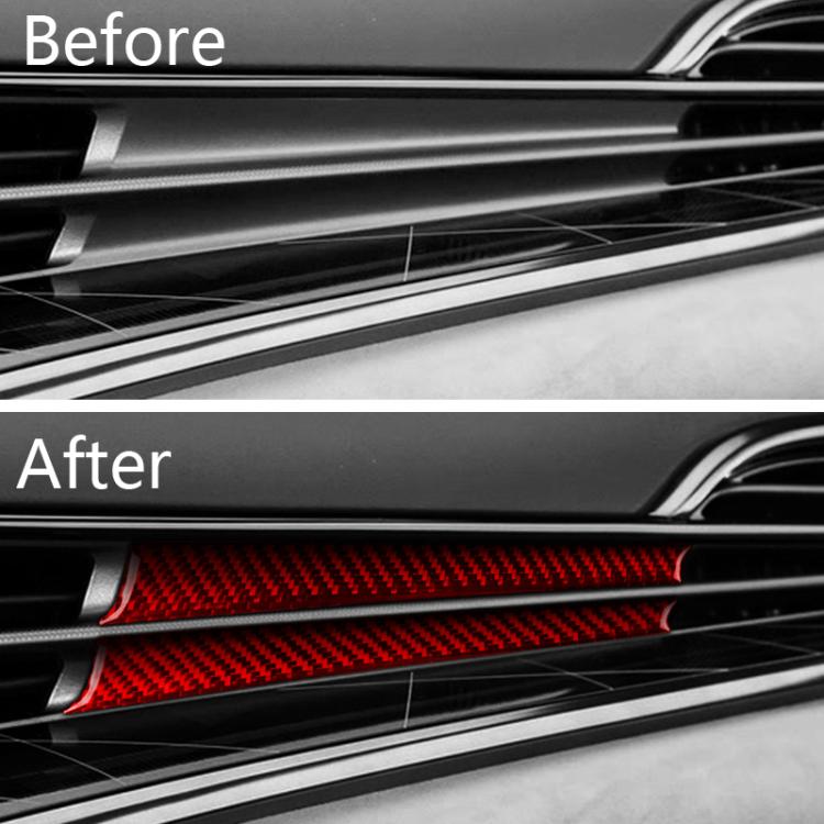 Dashboard side trim sticker set, red carbon-fiber look on dashboard