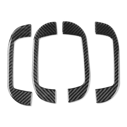 Set of carbon-fiber style roof handle decoration stickers, black (4 pcs)