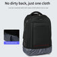Black wheeled trolley backpack with smooth front panel and bottom dust cover
