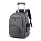 Large Capacity Wheeled Backpack for Men Carry-On Trolley Laptop Backpack with Hidden Shoulder Straps