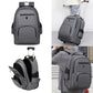 Large Capacity Wheeled Backpack for Men Carry-On Trolley Laptop Backpack with Hidden Shoulder Straps