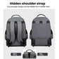 Large Capacity Wheeled Backpack for Men Carry-On Trolley Laptop Backpack with Hidden Shoulder Straps