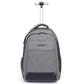Light gray wheeled backpack trolley with telescopic handle and hideable wheel system