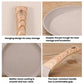 Nonstick frying pan with speckled interior and heat-resistant wood handle