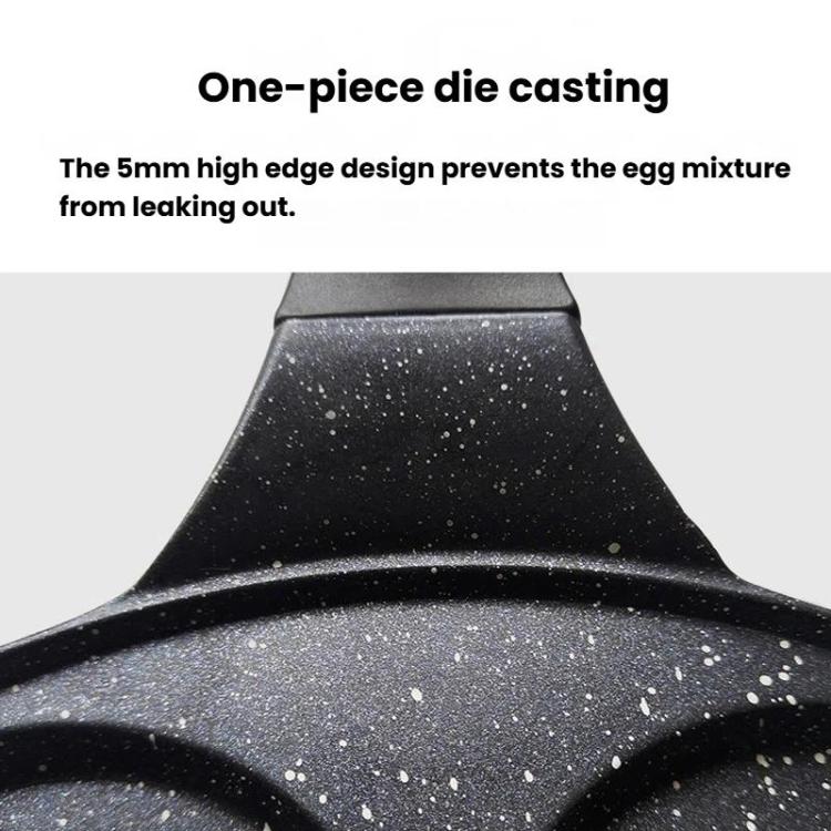 Nonstick egg frying pan with speckled black interior and raised rim edge