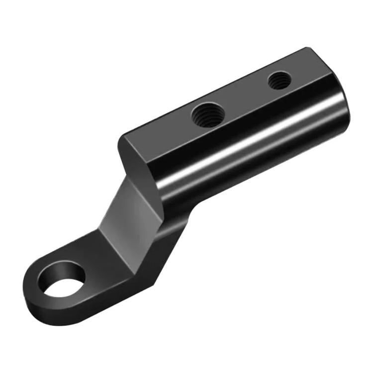 Aluminum motorcycle mirror extension arm adapter, black with mounting holes