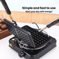 Non-stick double waffle maker pan with black plates, hinged lid, and control knob