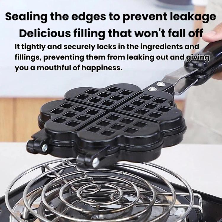 Non-stick waffle maker with hinged locking handle and sealed edge design