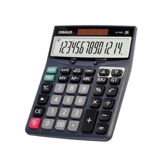 OSALO DJ-140D  Check & Correction Calculator 14 Digits with 112-Step Review Solar Power for Office Accounting and Finance, DJ-140D
