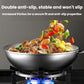 Circular non-slip wok rack with raised serrations for stable support during cooking