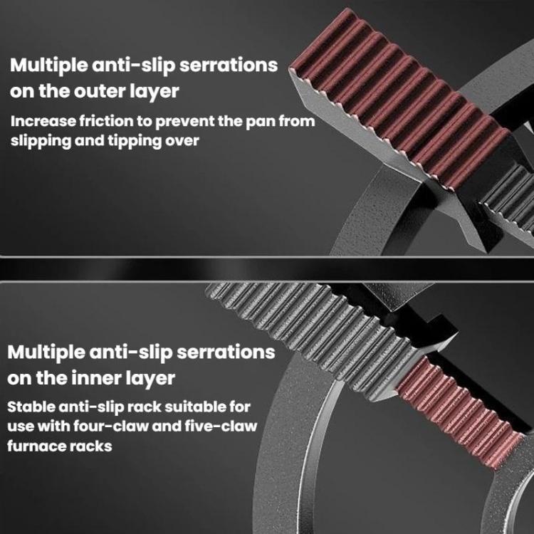 Non-slip rack with multiple serrations on inner and outer contact areas