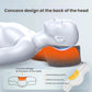Ergonomic memory foam neck pillow with concave back-of-head support contour