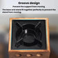 Square stove base with black burner and cross-style flame supports in tray
