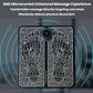 Pulsed foot massage mat with round LCD control module and blue intensity light arcs