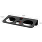 Black acrylic wall-mount holder with labeled measurements and circular openings