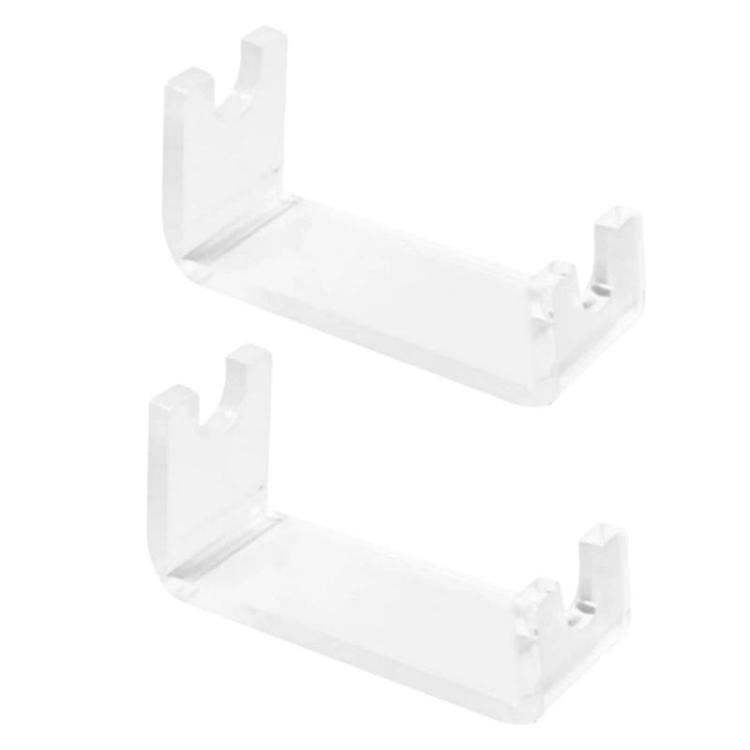 2-pack acrylic shaver holders, clear with two slots and upright pegs