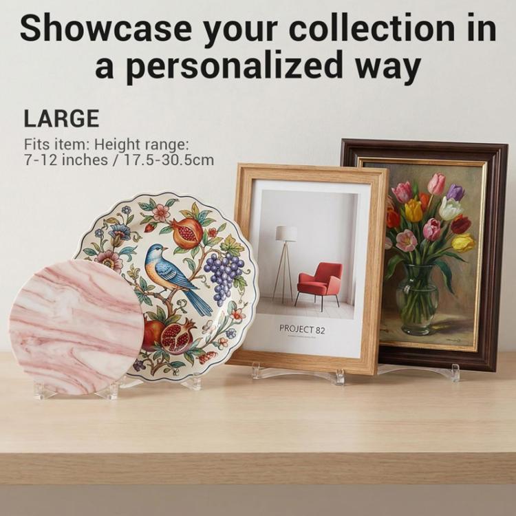 Adjustable Acrylic Photo Frame Stand For 7-12 Inch Frames, Plates & Books Display, YX241