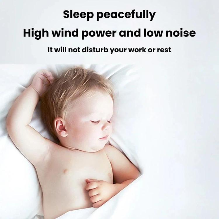 USB dual-head fan promotional graphic with no fan visible