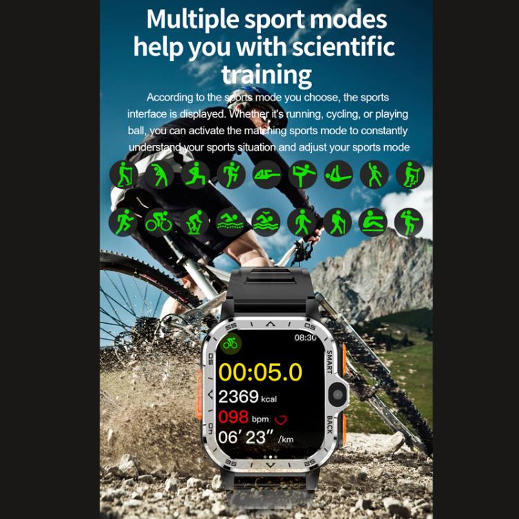 Rugged smartwatch displaying workout metrics during outdoor cycling