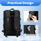 Black picnic cooler backpack with adjustable shoulder straps and front zip organizer pocket