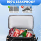 Open insulated leak-proof picnic backpack cooler with PEVA-lined compartment holding drinks