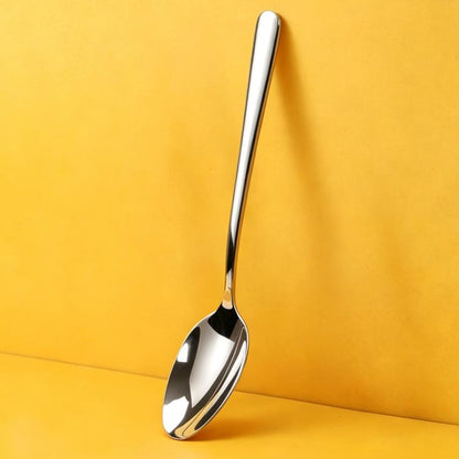 Stainless steel pointed spoon with polished handle