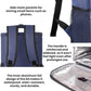 Cooler backpack with open lid showing foil-lined interior and front zip pocket.