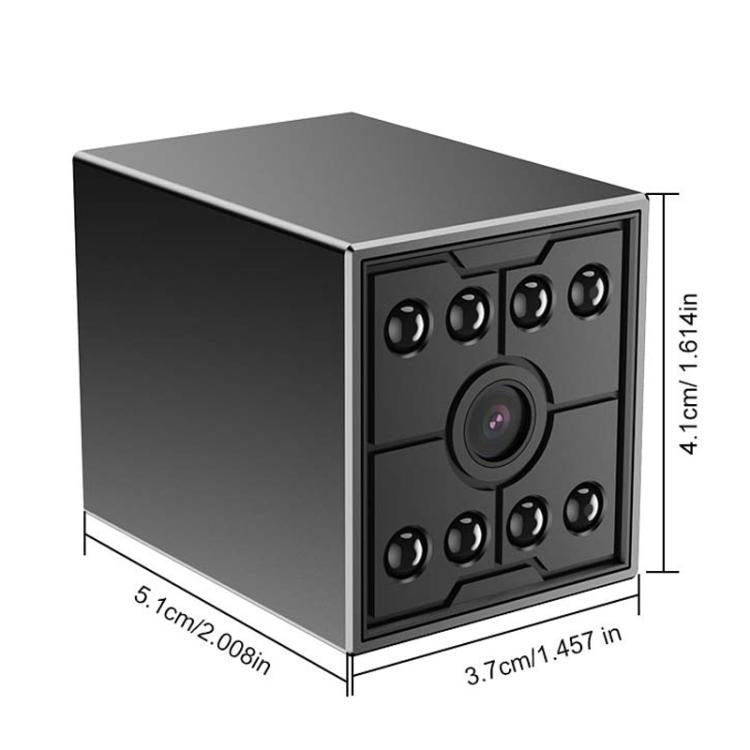 Mini HD infrared night vision camera, black box-style body with front lens array