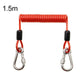 1.5m red 49-strand steel safety rope with locking carabiners and coiled cable