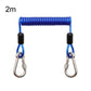 2m blue 49-strand steel safety rope with locking carabiners and spring coil cable