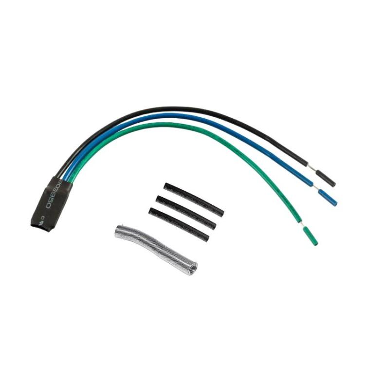 Car video brake bypass module cable harness with colored wires and terminals