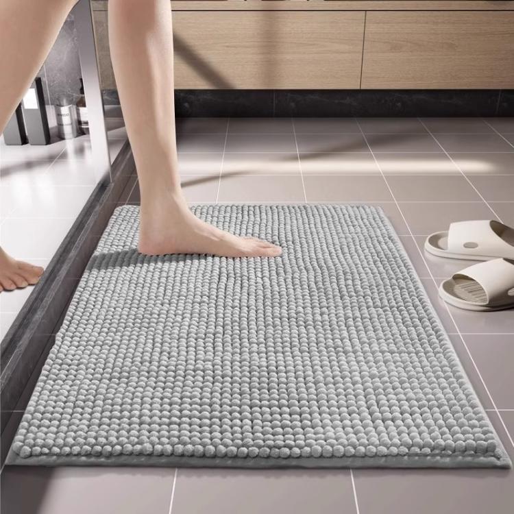 Bathroom Stain-Resistant Chenille Short-Pile Absorbent Non-Slip Mat, 40x60cm, 50x80cm, 60x90cm, 60x150cm