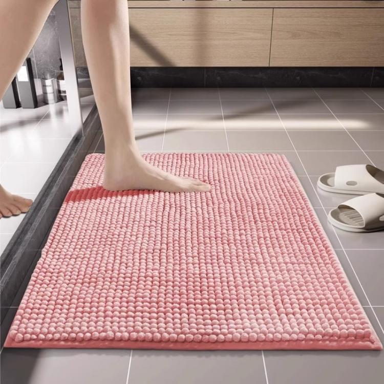Bathroom Stain-Resistant Chenille Short-Pile Absorbent Non-Slip Mat, 40x60cm, 50x80cm, 60x90cm, 60x150cm