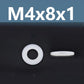 Nylon flat washer spacer with center hole, white, M4x8x1.