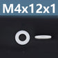 Nylon flat washer spacer with center hole, white, M4x12x1.