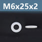 M6 nylon flat insulating washer spacer, white round flat ring (M6x25x2)