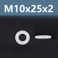 M10 nylon flat insulating washer spacer, white round flat ring (M10x25x2)