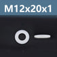 M12 nylon flat insulating washer spacer, white round flat ring (M12x20x1)