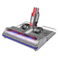 Gray floor mop brush head with clear cover and blue edge cleaning strip