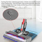 Floor mop head with microfiber pad, red trigger, and water spray indicator