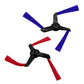 Robot vacuum side brush pair with blue and red bristles and black mounts