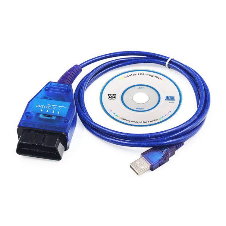 OBD diagnostic cable set with software CD and blue USB cable