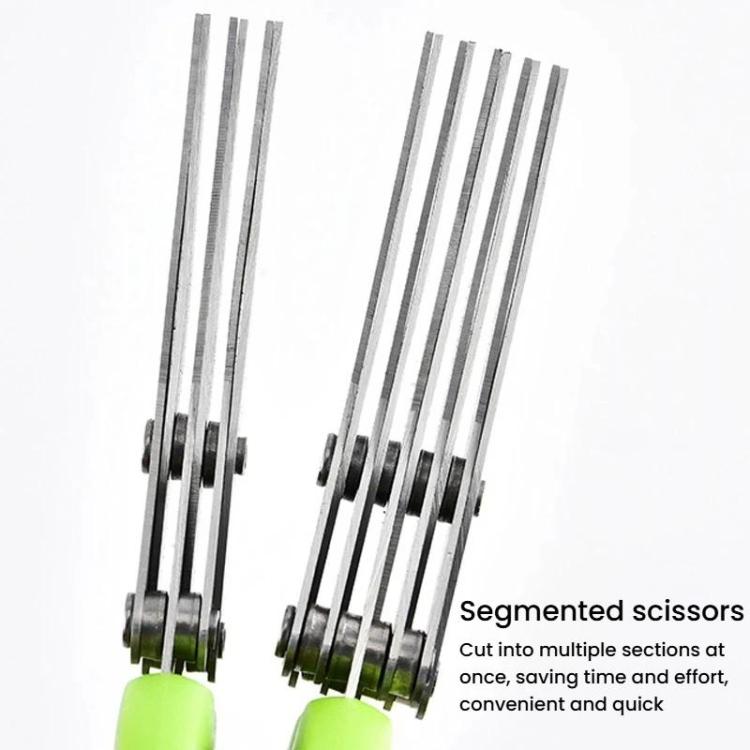LsCook Stainless Steel Multi-Blade Multi-Function Kitchen Scallion Scissors, Cardboard Packaging 3-layer, Cardboard Packaging 5-layer