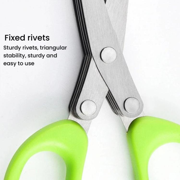 LsCook Stainless Steel Multi-Blade Multi-Function Kitchen Scallion Scissors, Cardboard Packaging 3-layer, Cardboard Packaging 5-layer