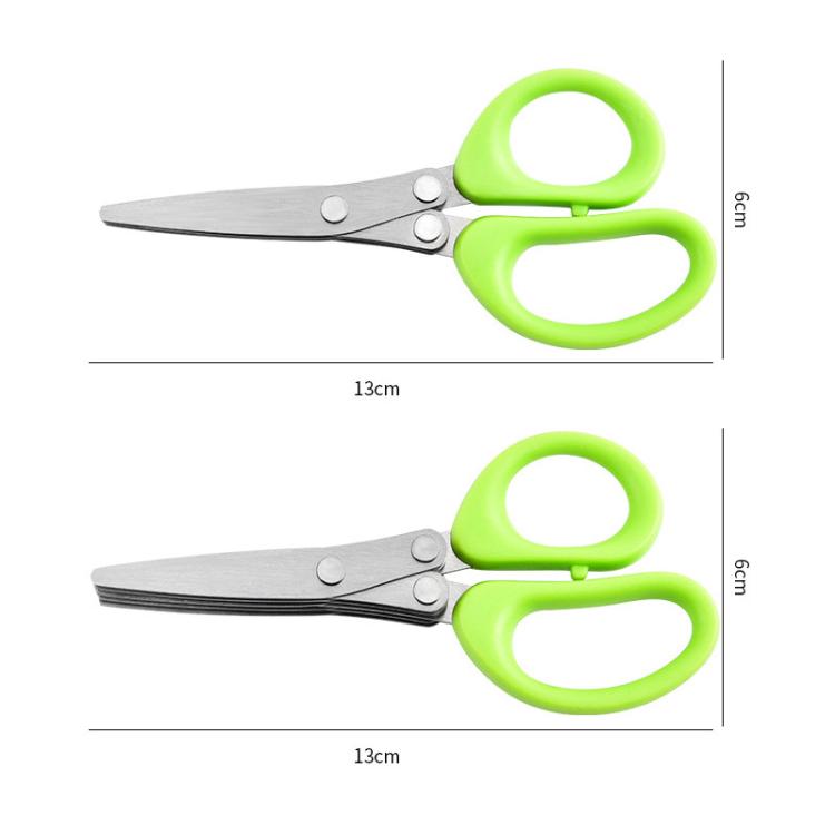 LsCook Stainless Steel Multi-Blade Multi-Function Kitchen Scallion Scissors, Cardboard Packaging 3-layer, Cardboard Packaging 5-layer