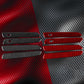 Close-up set of red-and-black carbon-fiber car door handle decoration stickers
