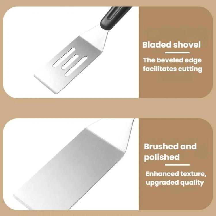 LsCook Stainless Steel Spatula Cake and Pizza Spatula, Solid Square, Hollow Square, Triangular